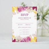 Kleurrijke Boho Bloemrijke Zomer Lente Trouw  RSVP Kaartje (Staand voorkant)