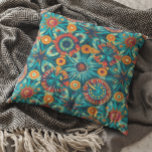Kleurrijke Boho Bohemian Design Sinaasappel Blauwg Kussen<br><div class="desc">Dit ontwerp kan worden gepersonaliseerd door de Edit optie van het Ontwerp te kiezen. Je kunt ook overdragen naar andere objecten. Neem contact met me op via colorflowcreations@gmail.com of gebruik de chatoptie bovenaan de pagina als u dit ontwerp op een ander product wilt plaatsen of hulp nodig hebt bij dit...</div>