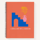 Kleurrijke Boho Bright Botanische vormen Aangepast Notitieboek (Voorkant)