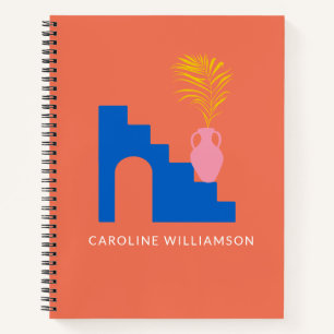 Kleurrijke Boho Bright Botanische vormen Aangepast Notitieboek