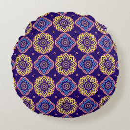 Kleurrijke Boho Chic Mandala Patroon Rond Kussen
