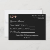 Kleurrijke Boho Chic Zwarte Bloem RSVP Kaartje (Voorkant)