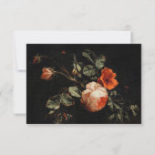 Kleurrijke Boho Chic Zwarte Bloem RSVP Kaartje (Achterkant)