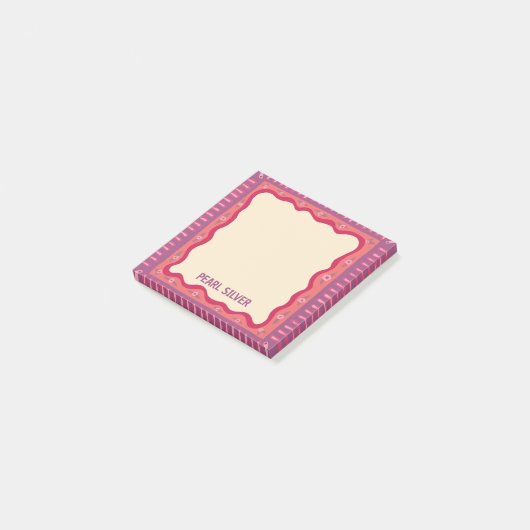 Kleurrijke Boho CUSTOM Chic Monogram Gepersonalise Post-it® Notes (Schuin)
