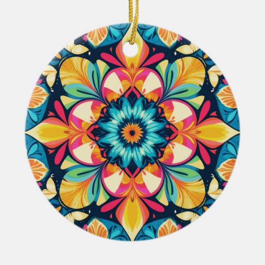 Kleurrijke Boho  Decoratief Keramisch Ornament (Voorkant)