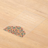 Kleurrijke Boho Etnische Botanische Accent Wedding Acryl Uitnodigingen (Laagn)