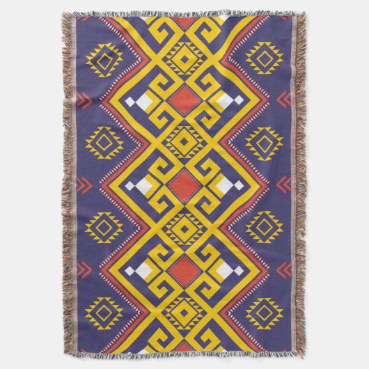 Kleurrijke Boho Etnische Tribal Gooi Deken (Voorkant Verticaal)