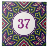 Kleurrijke Boho Fancy decoratieve huisnummerplaat Tegeltje (Voorkant)