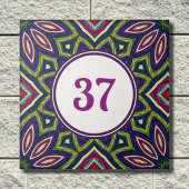 Kleurrijke Boho Fancy decoratieve huisnummerplaat Tegeltje