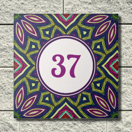 Kleurrijke Boho Fancy decoratieve huisnummerplaat Tegeltje