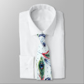 Kleurrijke Boho Feathers & Polka-Stippen Pattern Stropdas (Gebonden)