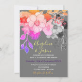 Kleurrijke Boho Floral bruiloft uitnodiging (Voorkant)