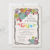 Kleurrijke Boho Floral Mexicaanse Fiesta Verjaarda Kaart (Voorkant)