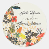 KLEURRIJKE BOHO FLORAL RONDE STICKER (Voorkant)