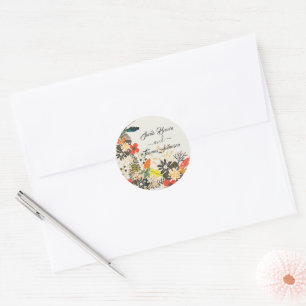 KLEURRIJKE BOHO FLORAL RONDE STICKER