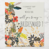 KLEURRIJKE BOHO FLORAL WIJN ETIKET (Enkel label)