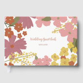 Kleurrijke Boho Flower Wedding Guest Book Gastenboek (Voorkant)