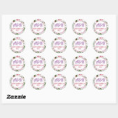 Kleurrijke boho folklore bloemen rond lijst bruilo ronde sticker (Vel)