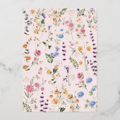 Kleurrijke Boho Garden Bloemen Sweet 16 Verjaardag Folie Uitnodiging (Achterkant)