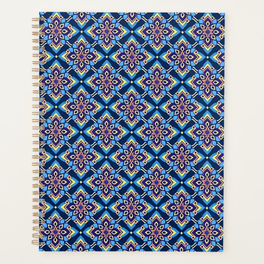 Kleurrijke Boho geometrische bloemenpatroon Planner (Voorkant)