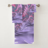 Kleurrijke Boho Hippie Groovy Trippy Pastel Fracta Bad Handdoek (Insitu)