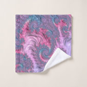 Kleurrijke Boho Hippie Groovy Trippy Pastel Fracta Bad Handdoek (Wasdoekje)