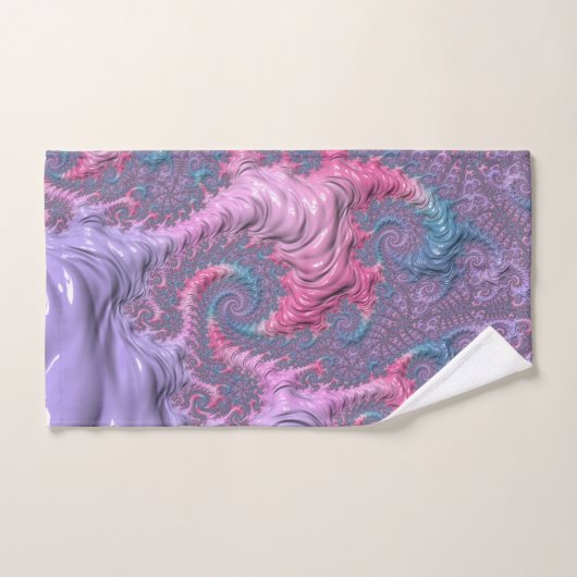 Kleurrijke Boho Hippie Groovy Trippy Pastel Fracta Bad Handdoek (Handdoek)