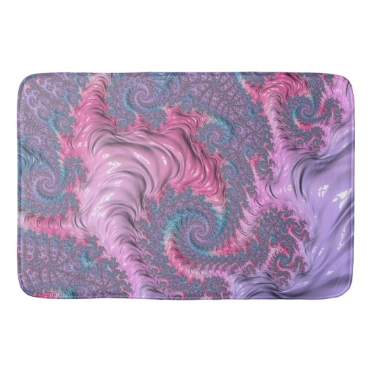 Kleurrijke Boho Hippie Groovy Trippy Pastel Fracta Badmat (Voorkant)