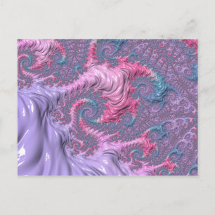 Kleurrijke Boho Hippie Groovy Trippy Pastel Fracta Briefkaart