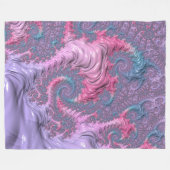 Kleurrijke Boho Hippie Groovy Trippy Pastel Fracta Fleece Deken (Voorkant (Horizontaal))