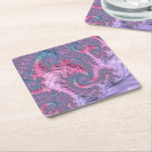Kleurrijke Boho Hippie Groovy Trippy Pastel Fracta Kartonnen Onderzetters (Schuin)