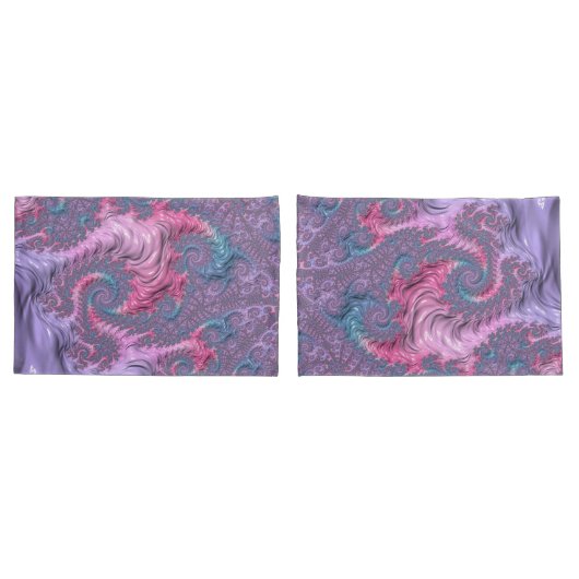 Kleurrijke Boho Hippie Groovy Trippy Pastel Fracta Kussensloop (Achterkant-Set)