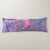 Kleurrijke Boho Hippie Groovy Trippy Pastel Fracta Lichaamskussen (Achterkant)