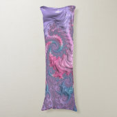 Kleurrijke Boho Hippie Groovy Trippy Pastel Fracta Lichaamskussen (Voorkant Verticaal)