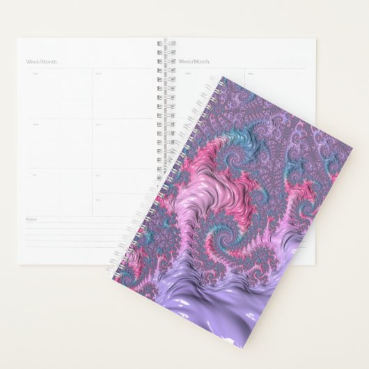 Kleurrijke Boho Hippie Groovy Trippy Pastel Fracta Planner (Display)