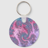 Kleurrijke Boho Hippie Groovy Trippy Pastel Fracta Sleutelhanger (Achterkant)