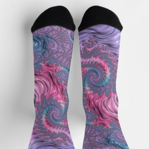 Kleurrijke Boho Hippie Groovy Trippy Pastel Fracta Sokken