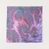 Kleurrijke Boho Hippie Groovy Trippy Pastel Fracta Wandkleed (Voorkant)