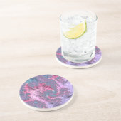 Kleurrijke Boho Hippie Groovy Trippy Pastel Fracta Zandsteen Onderzetter (Zijkant)