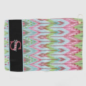 Kleurrijke Boho Hippie Pattern Initiaal Monogram Golfhanddoek (Horizontaal)