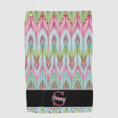 Kleurrijke Boho Hippie Pattern Initiaal Monogram Golfhanddoek (Voorkant)