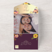 Kleurrijke Boho juweeltoon bruiloft All In One Uitnodiging (Buitenkant)