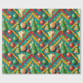 Kleurrijke Boho Kerst Cadeaupapier (Vlak)