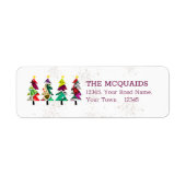 Kleurrijke Boho Kerstbomen Patroon Label (Voorkant)