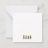 Kleurrijke Boho Kerstbomen Patroon Notitiekaartje (Achterkant)