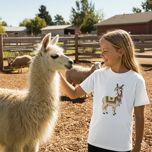 Kleurrijke Boho Lama T-shirt