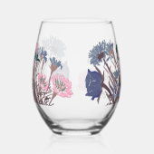 Kleurrijke Boho  Lentevloemen +Custom Naam Wijnglas Zonder Voet (Rechts)