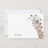 Kleurrijke Boho Maaltijden RSVP Kaartje (Achterkant)