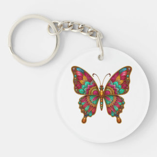 Kleurrijke Boho Mandala Vlinder Acryl Sleutelhange Sleutelhanger