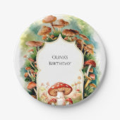 Kleurrijke Boho Mushroom Verjaardag Papieren Bordje (Voorkant)